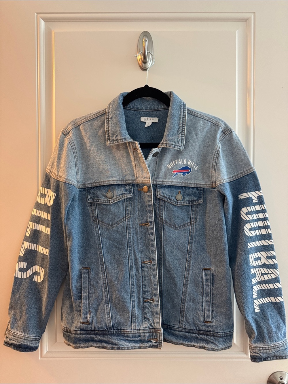 Fanatics Two-Tone Blue Denim Buffalo Bills Jean Jacket